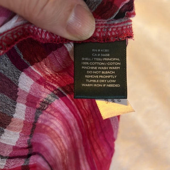 LAUREN Ralph Lauren pink plaid off shoulder blouse - Picture 11 of 11